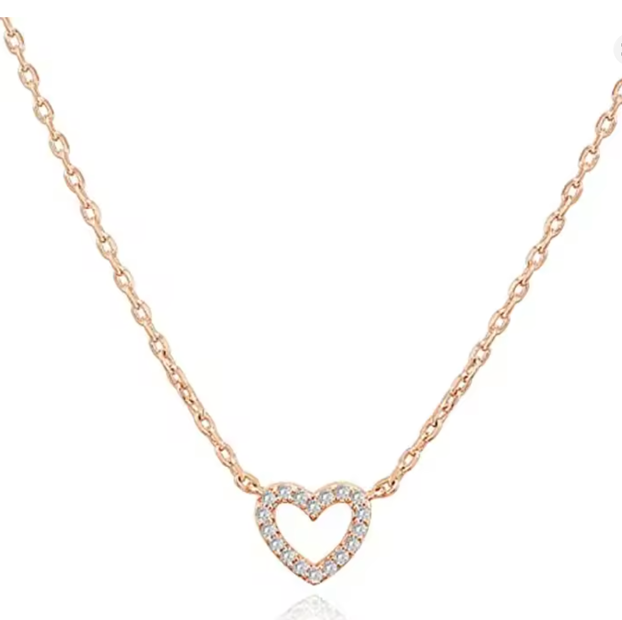 Heart-Shaped Rhinestone Necklace